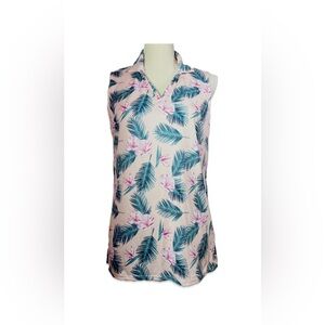 Puma NWT Floral Sleeveless Golf Shirt Women’s Size M Lightweight Pink Floral
